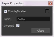 5. Display the Cutter properties and adjust the properties to control the type and amount of blur and the colour of the Cutter effect.