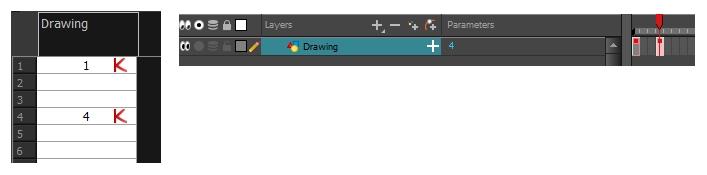 In the Timeline or Xsheet view, select the cell where your next key drawing will appear. 13.