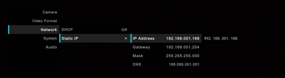 Setup IP Address of PTZ310/330 Static IP 1.
