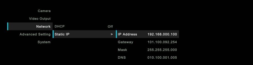 Setup IP Address of the Camera Static IP 1.