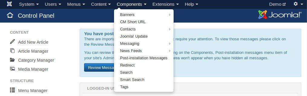 CHAPTER 3 Configuration In your Joomla! s back-end, you go to Extensions -> CM Short URL to access CM Short URL.