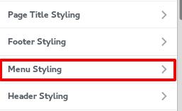 How to customize Menu Styling Select