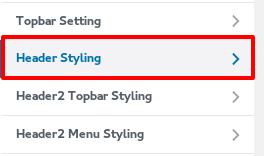 How to customize Header Styling Go to appearance