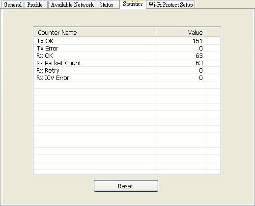 5.2.5 Statistics Statistics page tab will show real-time TX/RX relative counters to check