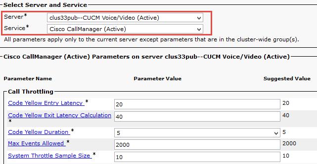 Server = clus33pub--cucm Voice/Video (Active) 2. Service = Cisco CallManager (Active) 3.