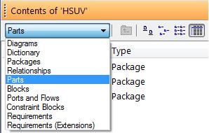 The Supplied Example SysML Model - The Output Panes 18. You should now spend some time examining the structure and content of the HSUVModel package and its sub-packages in the Packages browser.