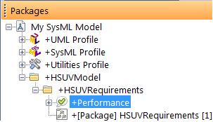 On the requirement diagram toolbar, select the Requirement button. 7. Click the diagram, inside the diagram frame to create a new requirement. 8. Name it Performance.