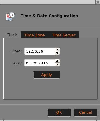 Time & Date The Date and Time applet allows administrators to set the current time and date, time zone and if an NTP time server will