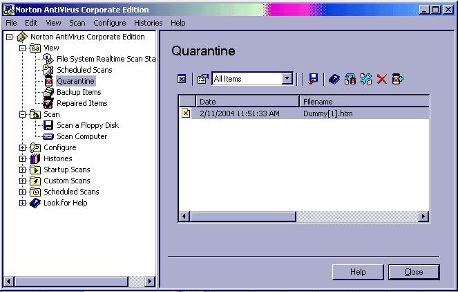 Anti Virus Software Quarantine Only temporary until user