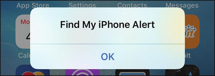 14 Chapter 16 Maintaining and Protecting Your iphone and Solving Problems 5. If the iphone isn t locked when the alert plays, tap OK to stop the sound and close the alert.