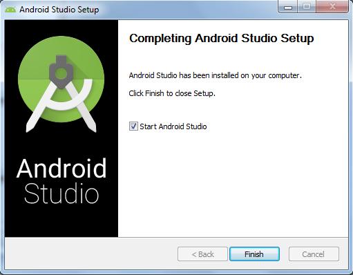 Bluetooth Indoor Solar Development Kit (LES100) Operation Guide Page 34 Figure 41, Android Studio Installation Completion Screen. Android Studio should open up. j.