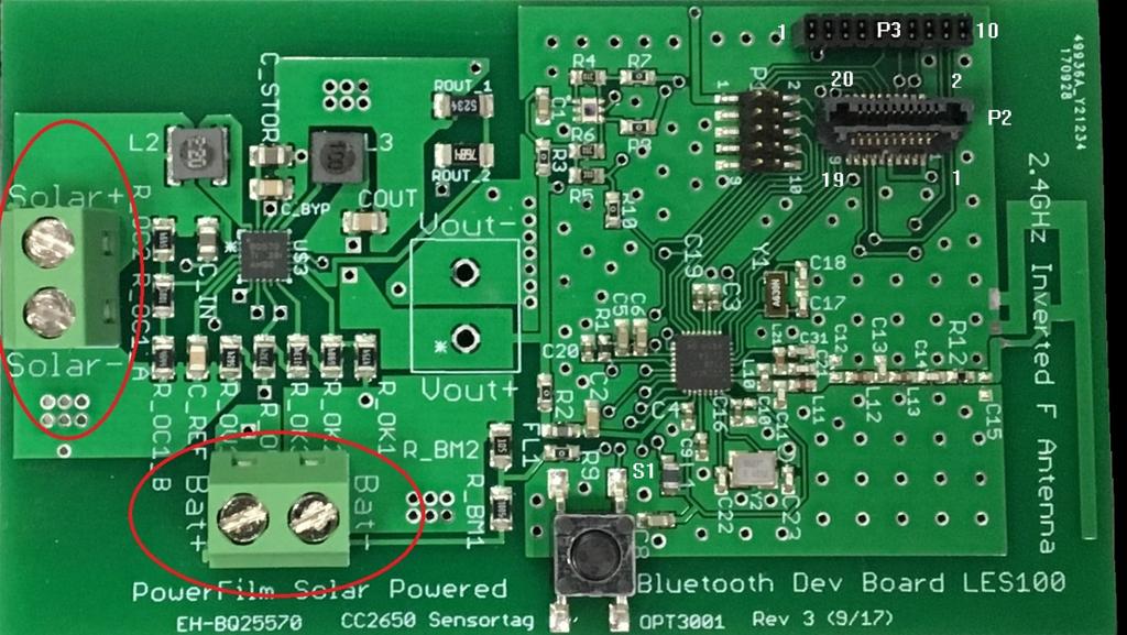 Bluetooth Indoor Solar Development Kit (LES100) Operation Guide Page 7 Figure 2, Assembled LES100 Circuit Board.