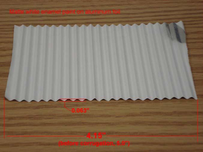 To create a comparable shape for the computer reflectance model the foil length was measured before and after crimping.
