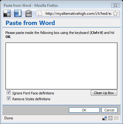 Building a Blog Paste from Word Click in this box and then press the control and v keys (ctrl v) on your keyboard to