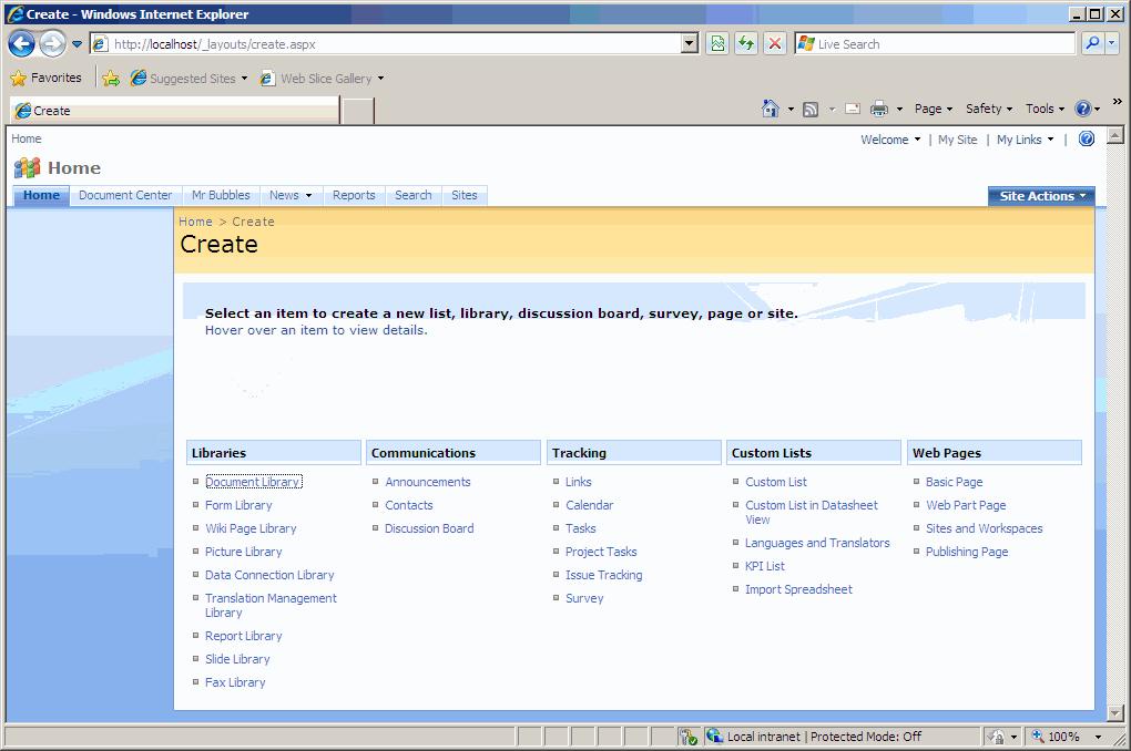 3. In the Libraries section of the Create page, click Fax Library. Figure 3.
