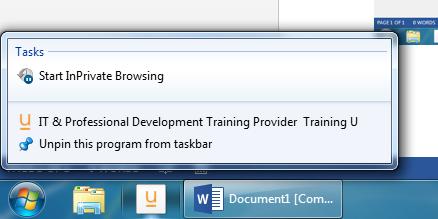 selecting Unpin this program from taskbar.