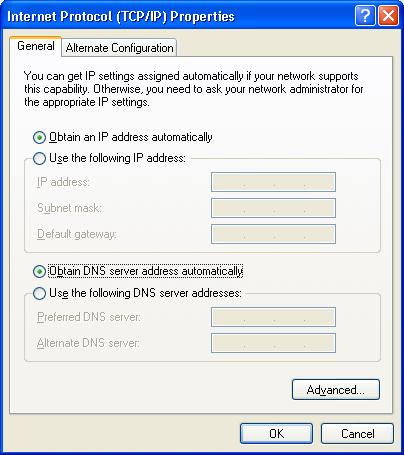 Select Obtain an IP address automatically in the Internet Protocol (TCP/IP) Properties window. Your computer is now ready to use the Router s DHCP server.