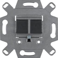 6 iso Communication technology 4588 Centre plate with TAE cut-out - push-out Centre plate with TAE cut-out knock out, Serie 930/Glas, polar white
