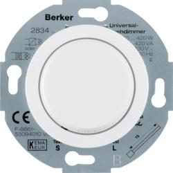 Rotary dimmer Universal rotary dimmer with centre plate (R, L, C) - soft-lock Universal rotary dimmer with centre plate (R, L, C) Soft-lock, Serie 930/Glas, polar white glossy Universal rotary dimmer