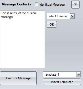 4.4.2 Entering a Custom Message in excel-sms To create and send different messages to each recipient: 1. In excel-sms, define the recipient destination numbers. 2.