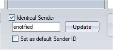5. Specify the sender identity. The Sender ID can be numbers, letters, or both (alphanumeric).