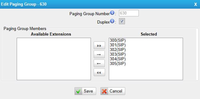 Figure 6-72 Paging Group Number Define the numbered extension that may be dialed to reach this group.