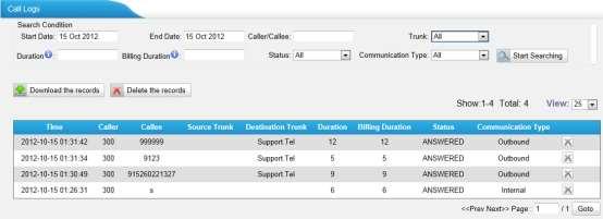 7 Reports Click to access We can check the call detailed logs for accounting and system log for debugging 7.