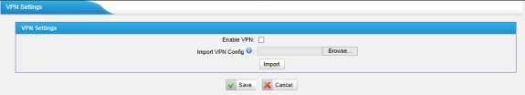traffic securely. MyPBX supports OpenVPN. Figure 5-5 Enable VPN Import VPN Config Import configuration file of OpenVPN. Note: Don't configure user and group in the config file.
