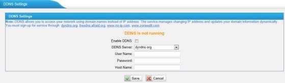 6 DDNS Settings DDNS(Dynamic DNS) is a method / protocol / network service that provides the capability for a networked device, such as a router or computer system using the