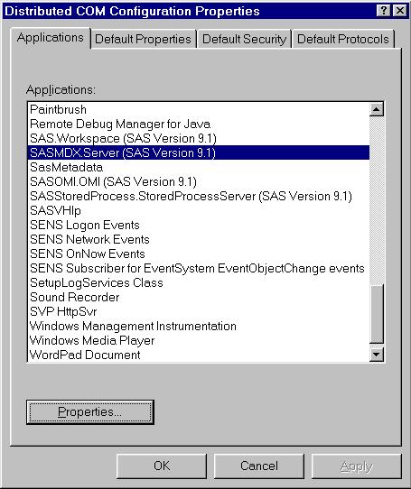 Setting Permissions per Application on Windows NT/2000 To grant permissions to users and groups specifically for accessing and launching the SAS server (instead of defining global permissions as