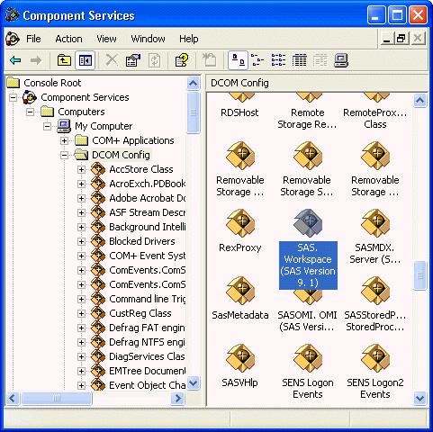 Setting Permissions per Application on Windows XP To grant permissions to users and groups specifically for accessing and launching the SAS server (instead of defining global permissions as shown in