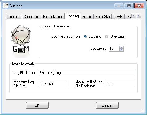 Setting the Log File Disposition to Append will cause each run of the Email Shuttle to add to the existing log where Overwrite will empty the log file for each new run.