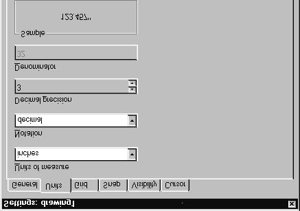 A dialog box displays options for changing many of the drawing settings. First select the UNITS tab to set the drawing units.