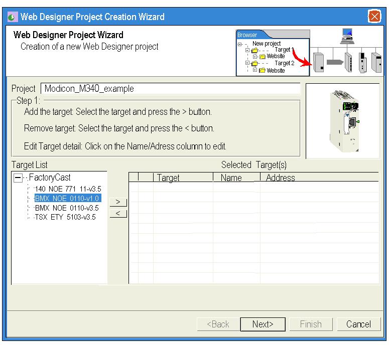 Getting Started Creating a New Project Introduction This section provides an example showing how to create a new project using a BMX NOE 0110 module.
