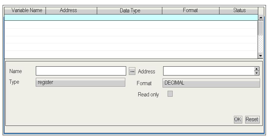 Monitoring Data Editor Spreadsheet Overview Depending on the target, the Data Editor displays data in a spreadsheet with the following fields: name, address, type, read only,