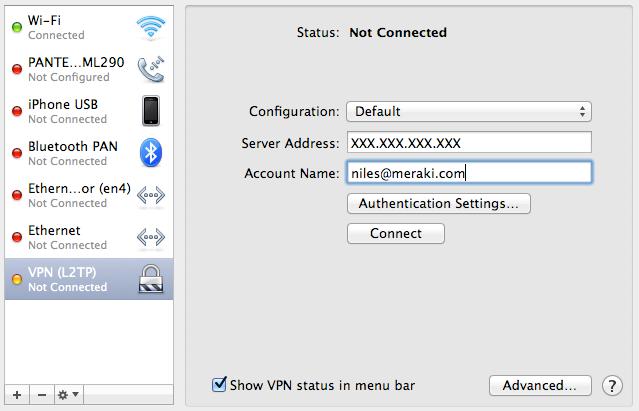 macos Currently only the following authentication mechanisms are supported: User authentication: Active Directory (AD), RADIUS, or Meraki hosted authentication.