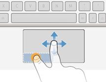 To pinch in or out 1 Press and hold the active zone using two fingers until a circular pointer appears, then move it to the desired position on the tablet screen.