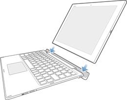 To automatically pair the keyboard with the tablet using NFC 1 Tablet: Make sure that the NFC function is turned on and that the screen is active and unlocked.