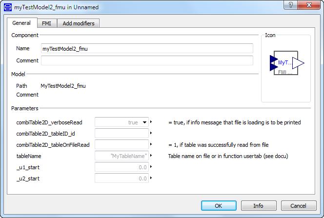 The includefileinfmu parameter is not displayed, it is evaluated, and the corresponding file has been copied to the Resources directory of the FMU.