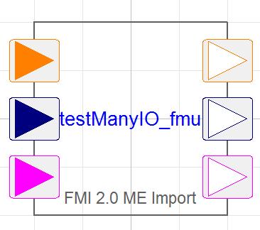 Importing FMUs with many inputs/outputs When importing FMUs with many inputs/outputs, the input and output connectors of the imported FMU are automatically stacked at the same location, one location