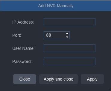 12 Valerus User Guide The selected NVRs will now be listed with their IP address, version of software and the status. A green check indicates the NVR is recognized and can be further configured.