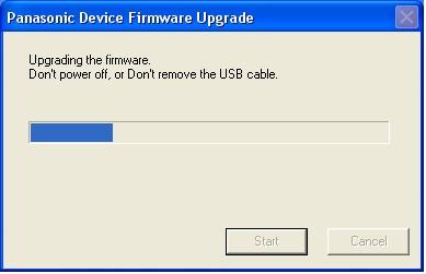 TE: When failing in the update (power supply is shut down or USB cable is removed, etc.), the following window is displayed.