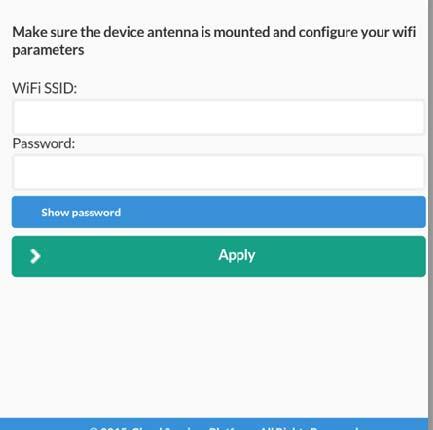 Figure 21: Wi-Fi credentials Fill in the required fields: 1.