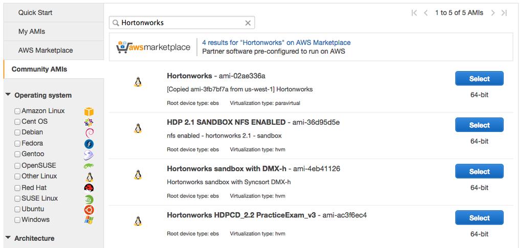 3. You are looking for an AMI with a name similar to Hortonworks HDPCDeveloper_x.