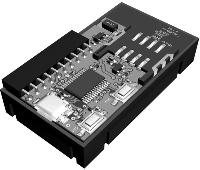 Description CK-USB-04 is a development kit intended for programming and debugging of user applications based on IQRF transceiver modules. It can serve also as a final application.