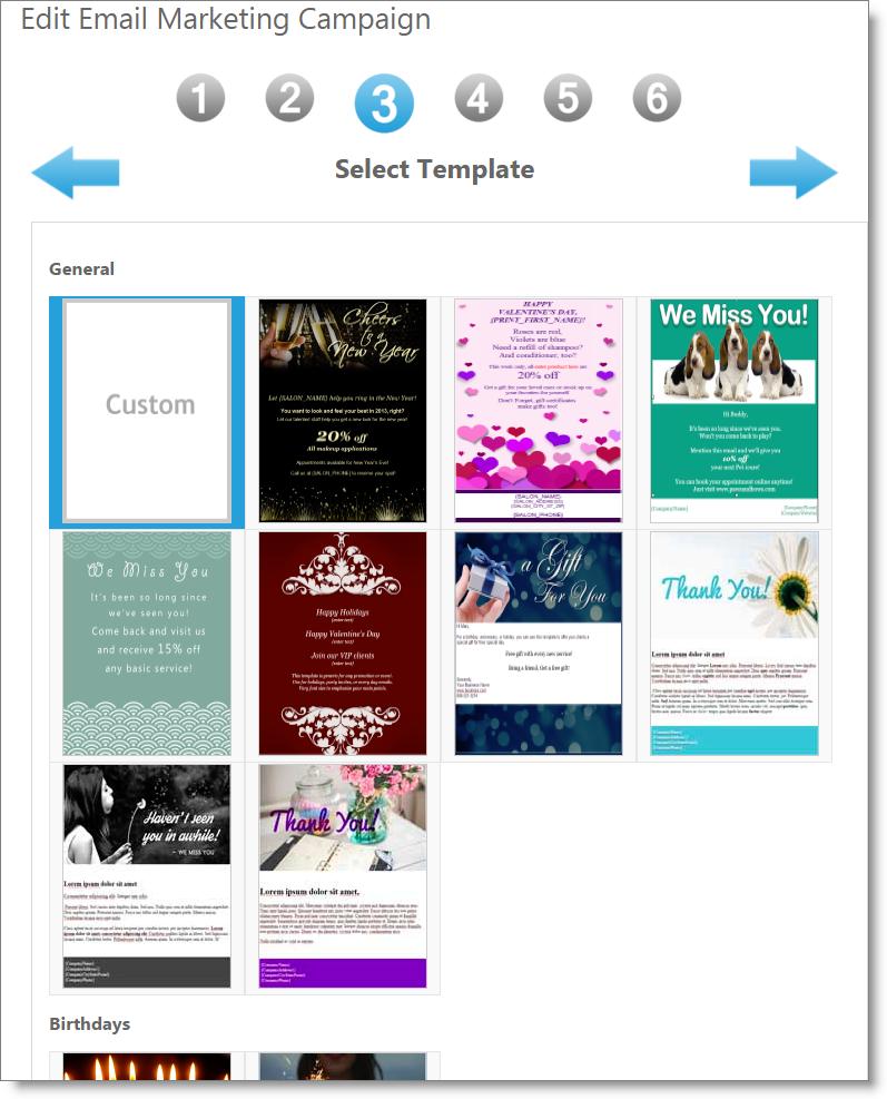10 Marketing in Envision Cloud Step 3: Select a template Select a template from the previews that you wish to use.