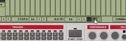 (Tip: The Measure Strip at the top, can help you a lot, in finding the beats of each bar). B To change a drum hit, go to the "Step Palette" and click, the desired step.