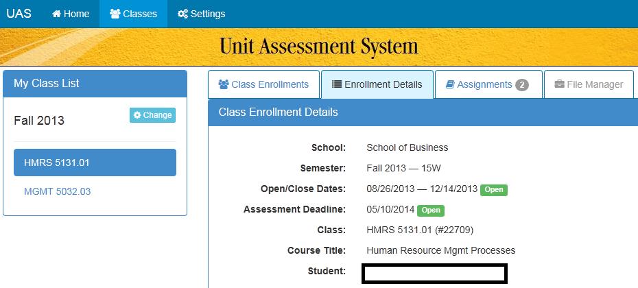 Class Tab Enrollment Details Clicking on the name of a student in the Students Enrollment List will open the
