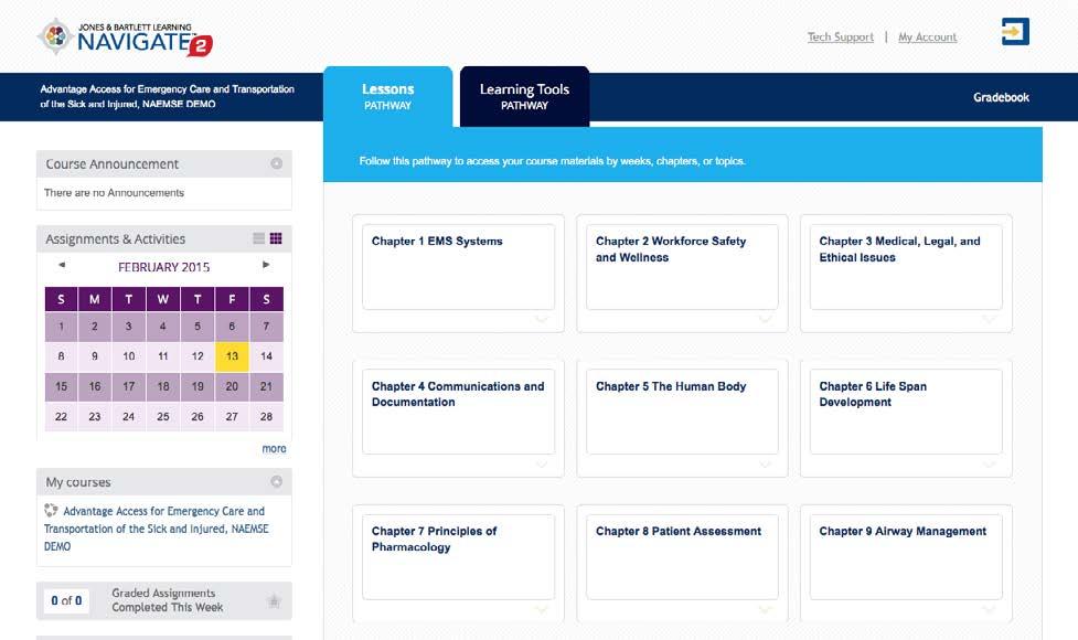 What is the Lessons PATHWAY? When you sign in to a course, Navigate displays two main tabs, the Lessons PATHWAY and the Learning Tools PATHWAY.