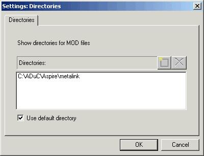 OK. You will then be asked for the directory for the MOD header files (C:\ADuC\Aspire\metalink\ ), this can be left